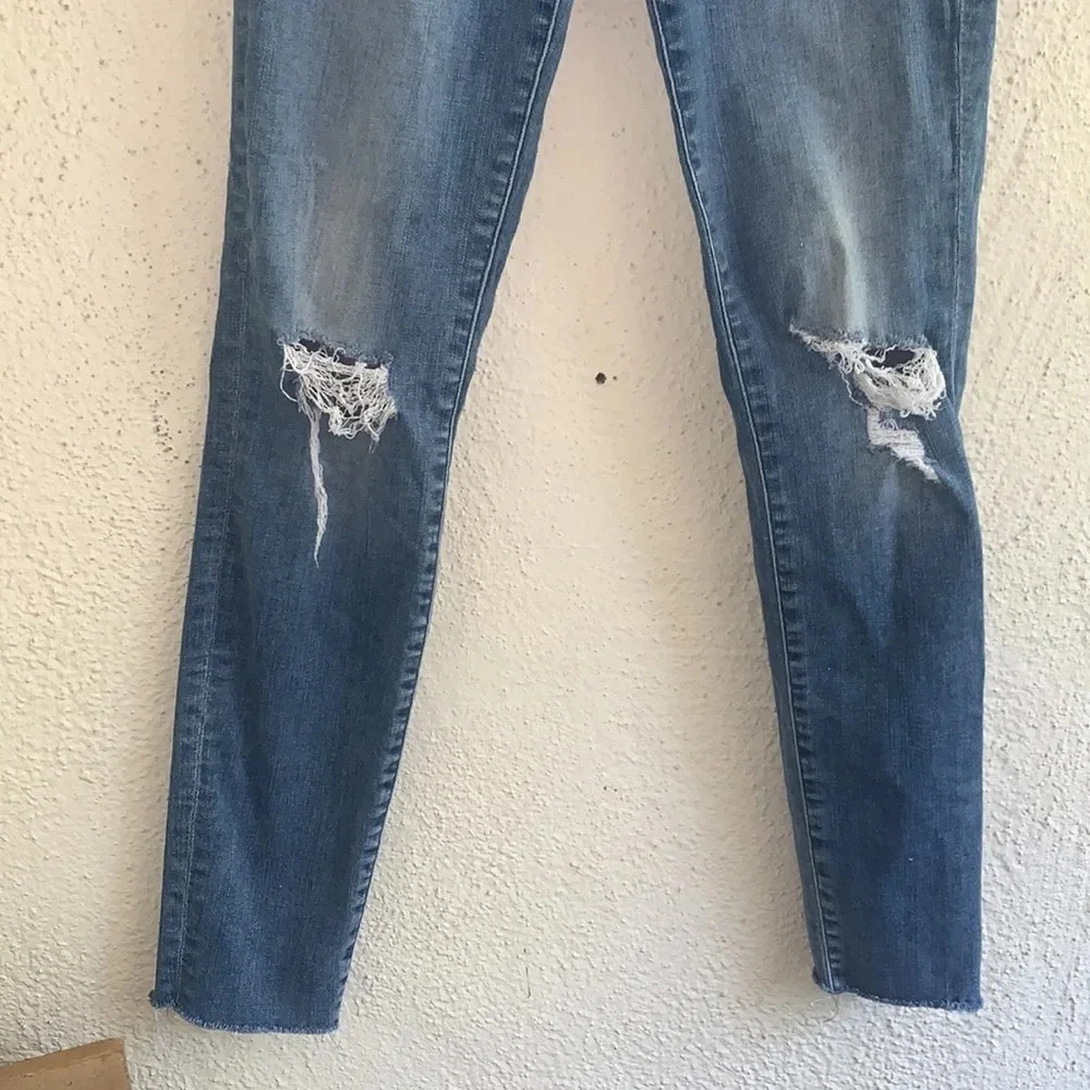 Frame Le High Skinny Fanning Rips Size 27 - Picture 4 of 9